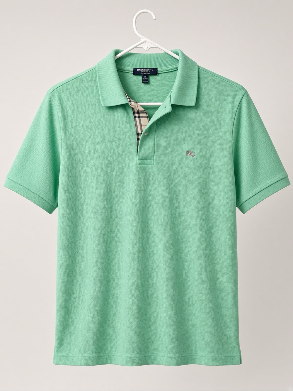 Burberry Mint Green Short-Sleeve Polo - Made in Great Britain
